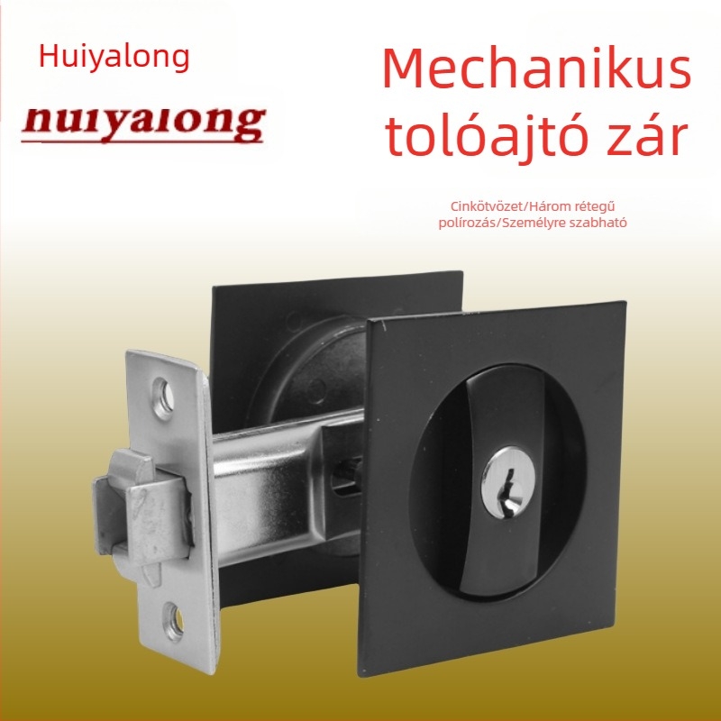 Csúszóajtó zár rozsdamentes acélból, zárómechanizmus, modern minimális dizájn, otthoni használatra ( Anyag: Rozsdamentes acél; Modell: Zárómechanizmus; Stílus: Modern minimál; Alkalmazás: Otthon)