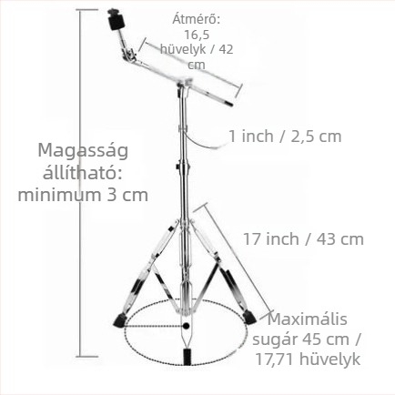 Pengyin vasból készült snare dob állvány, állítható, modell 001