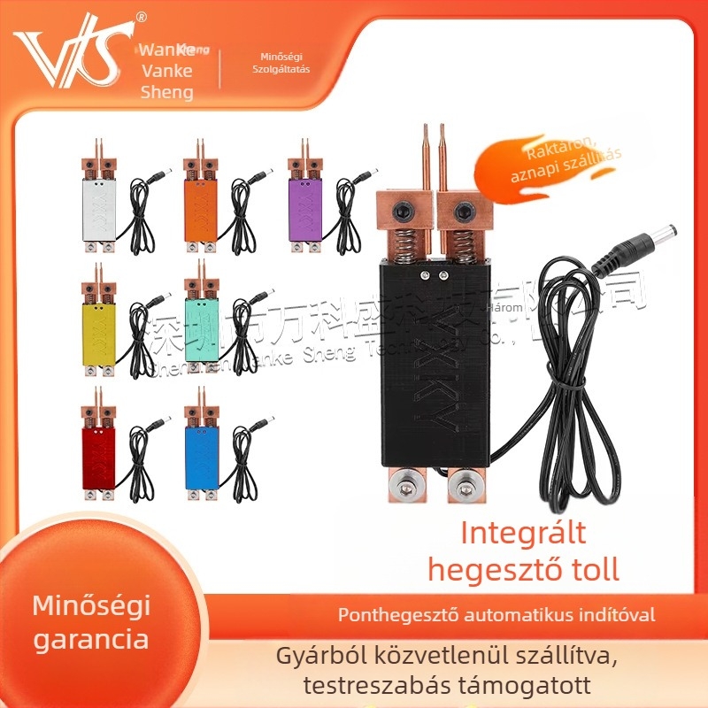 Beépített ponthegesztő toll automatikus indítással, egykezes működés, 12V bemenet, beépített 18650-es akkumulátor