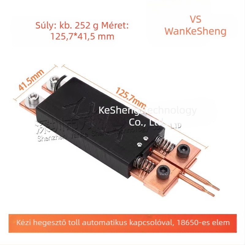 Beépített ponthegesztő toll automatikus indítással, egykezes működés, 12V bemenet, beépített 18650-es akkumulátor