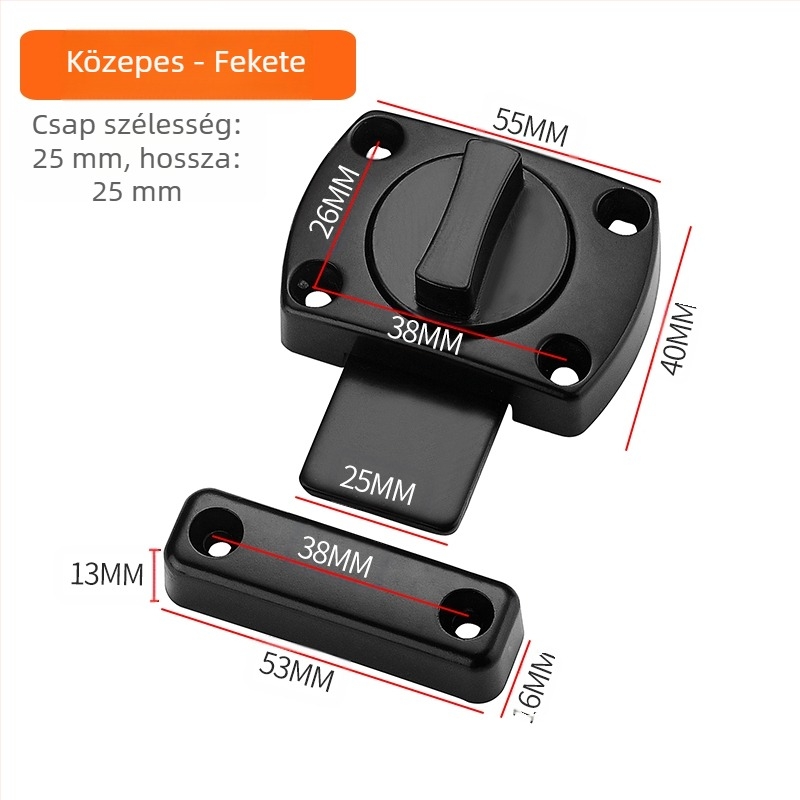 Ajtózár pillangó típusú, modell MMCX, cinkötvözet, felületkezelés: Egyéb