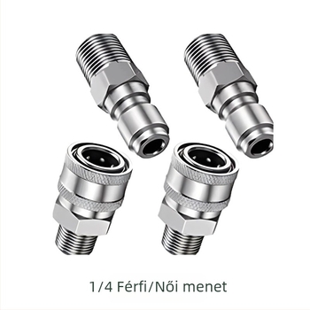 304 rozsdamentes acélból készült gyorscsatlakozó idomok magasnyomású mosáshoz, snap-thread csatlakozás, kompatibilis NPT/M22