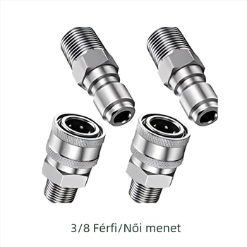304 rozsdamentes acélból készült gyorscsatlakozó idomok magasnyomású mosáshoz, snap-thread csatlakozás, kompatibilis NPT/M22