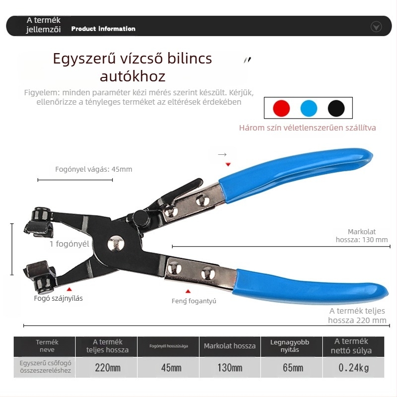 Csőbilincs fogó, tömlőbilincs fogó, olajcső bilincs fogó, autó vízcső bilincs fogó — Kombinált csomag, testreszabható, importált