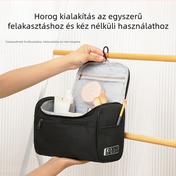 YUNMAI poliészter kozmetikai táska, koreai stílusú, kozmetikumok és higiéniai termékek tárolására utazáshoz