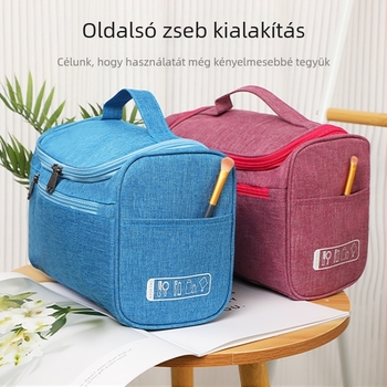 YUNMAI poliészter kozmetikai táska, koreai stílusú, kozmetikumok és higiéniai termékek tárolására utazáshoz