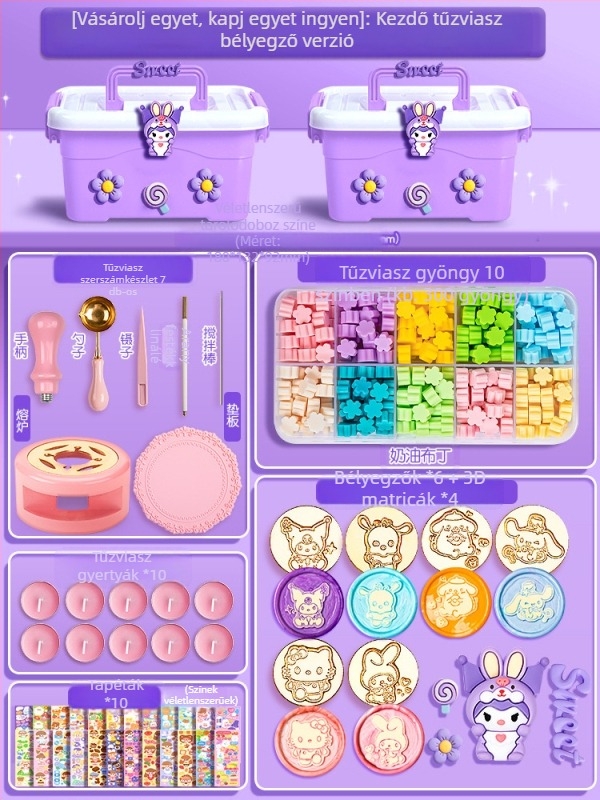 viasz pecsét készlet, modell 985, kézműves pecsét készlet selyemvirág anyaggal