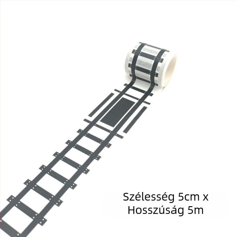 DIY-hoz út- és vasúti pályaszalag; ragasztó papíralapú hátlappal; össze nem szerelve; 0–3 éveseknek alkalmas; 3C kategória: Egyéb játékok 14 év alatt