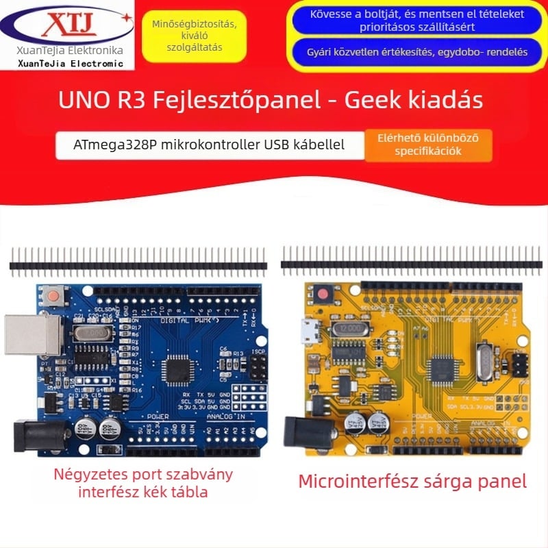 XTJduino UNO-R3 fejlesztőpanel – továbbfejlesztett mikrokontroller-modul CH340-vel