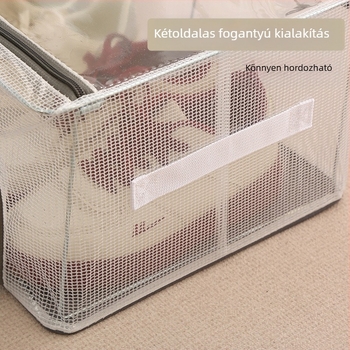 Cipő tároló doboz, PVC, összecsukható fedéllel, 30 L kapacitás, egymásra tehető