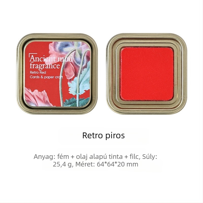 Joyful Tintapatrona – Olaj-alapú tinta, Naplózáshoz és bélyegzőhöz, Vintage fémdobozos csomagolás