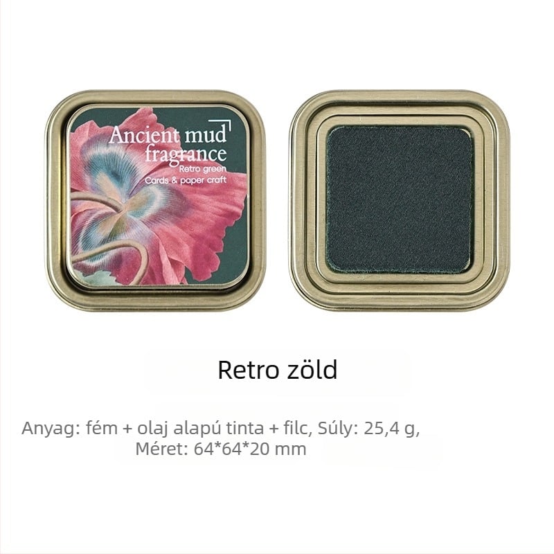 Joyful Tintapatrona – Olaj-alapú tinta, Naplózáshoz és bélyegzőhöz, Vintage fémdobozos csomagolás