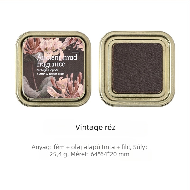 Joyful Tintapatrona – Olaj-alapú tinta, Naplózáshoz és bélyegzőhöz, Vintage fémdobozos csomagolás