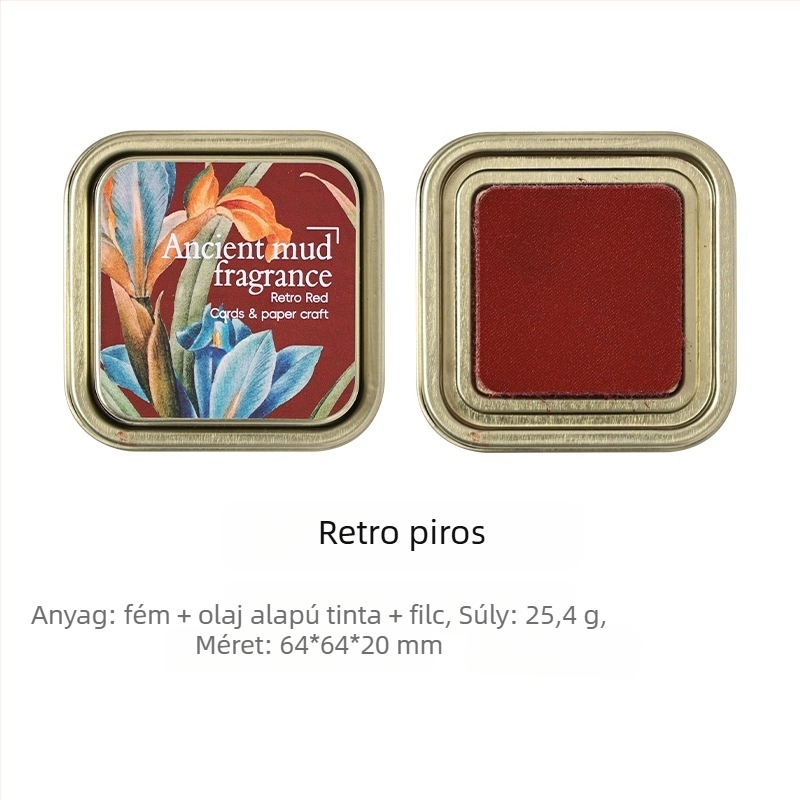 Joyful Tintapatrona – Olaj-alapú tinta, Naplózáshoz és bélyegzőhöz, Vintage fémdobozos csomagolás