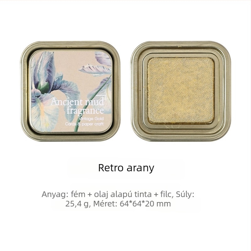 Joyful Tintapatrona – Olaj-alapú tinta, Naplózáshoz és bélyegzőhöz, Vintage fémdobozos csomagolás