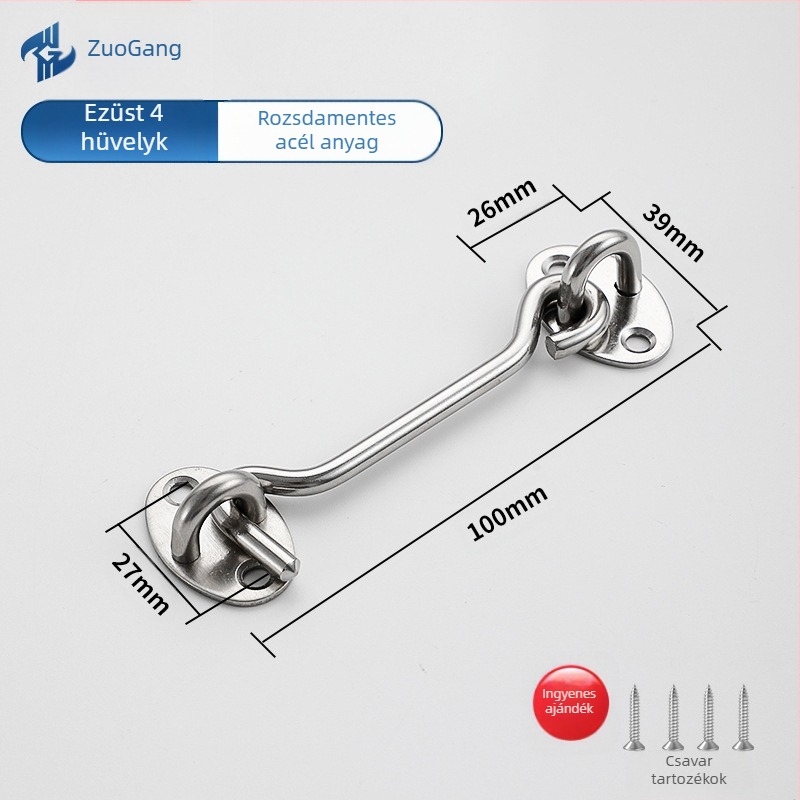 Rozsdamentes acél Wind Hook ajtó- és ablakokhoz — Márka Left Steel, Modell Wind Hook, modern minimalist hardver-kiegészítő