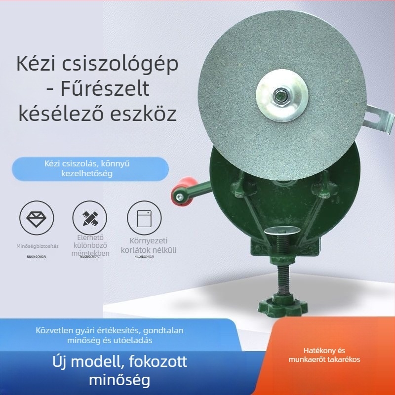 Késélező gép öntöttvas testtel, integrált kialakítás, 60 HRC, 500 rpm, ipari és háztartási használatra