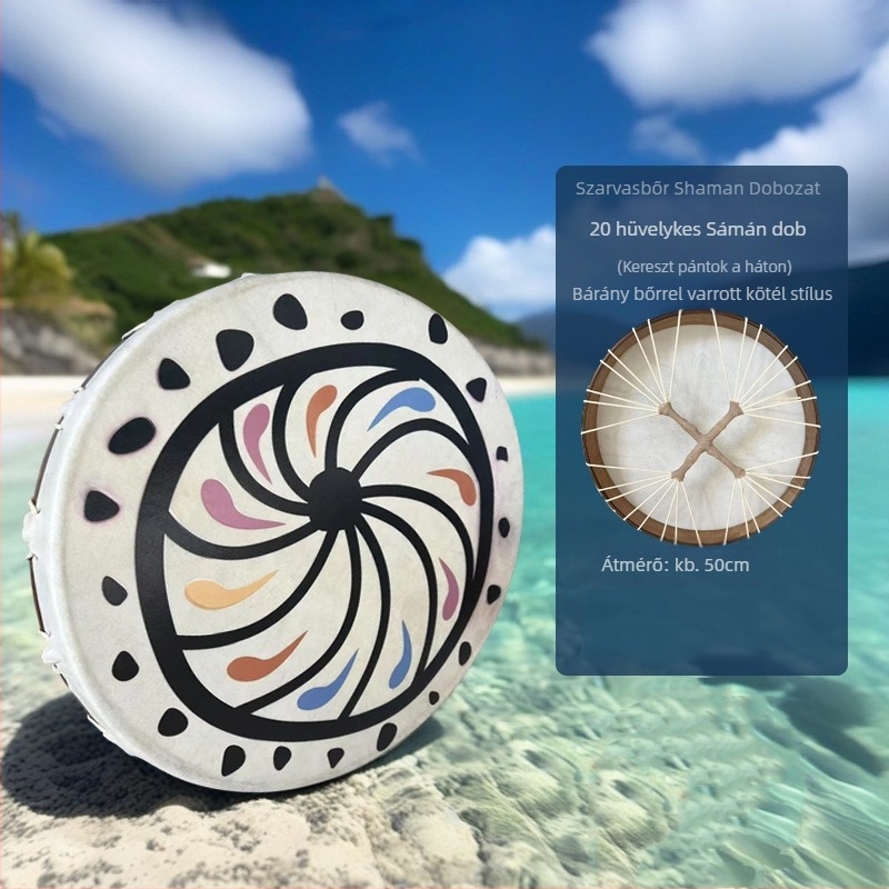 Juhbőrös kéz-dob felnőtteknek — sámán stílusú terápiás ütőhangszer jóga és hanggyógyítás