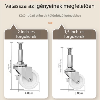 Fékezhető univerzális kerekekkel ellátott gázpalack alap, rozsdamentes acélból, mozgó tálca