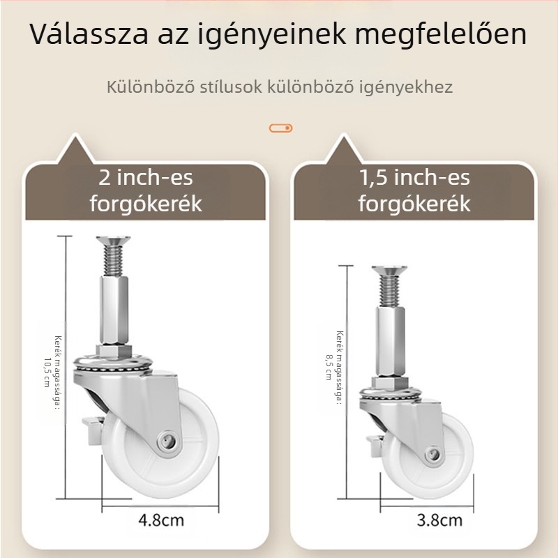 Fékezhető univerzális kerekekkel ellátott gázpalack alap, rozsdamentes acélból, mozgó tálca