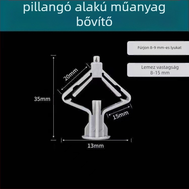 Nylon pillangóexpanziós dübel gipszkartonhoz, expanziós csavar
