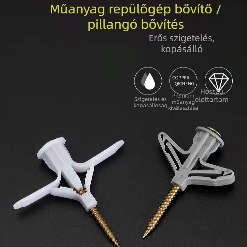 Nylon pillangóexpanziós dübel gipszkartonhoz, expanziós csavar