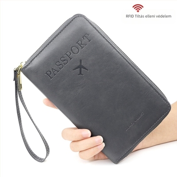 PU utazó útlevél tartó — uniszex utazó szervező, egyszínű minta, poliészter bélés, 2024 tél.