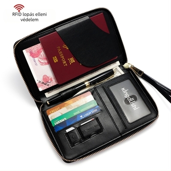 PU utazó útlevél tartó — uniszex utazó szervező, egyszínű minta, poliészter bélés, 2024 tél.