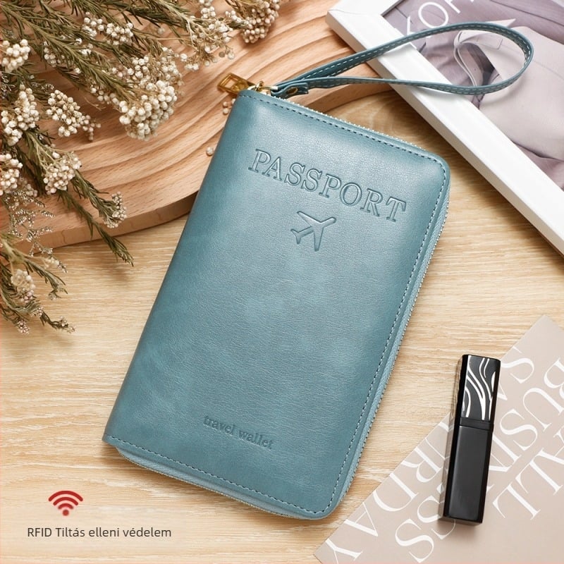 PU utazó útlevél tartó — uniszex utazó szervező, egyszínű minta, poliészter bélés, 2024 tél.