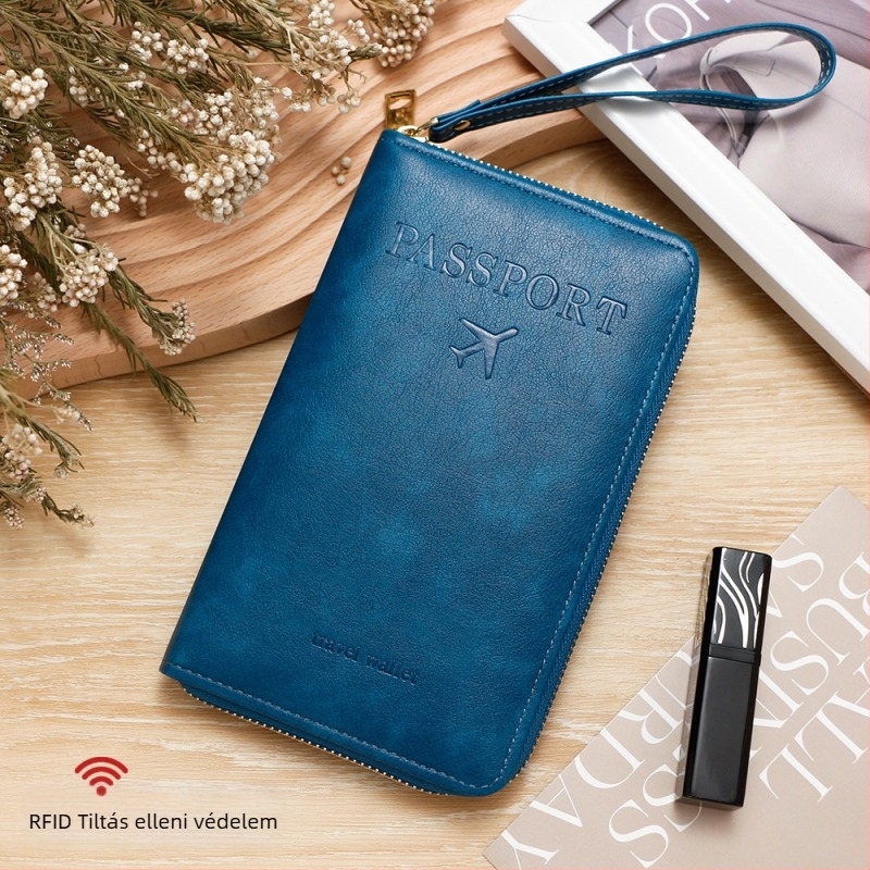 PU utazó útlevél tartó — uniszex utazó szervező, egyszínű minta, poliészter bélés, 2024 tél.
