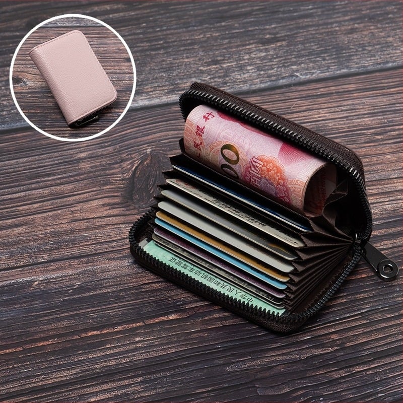 PU bőr RFID kártyatartó, lopás elleni védelem, uniszex, 1 hajtásos pénztárca, mindennapi használatra
