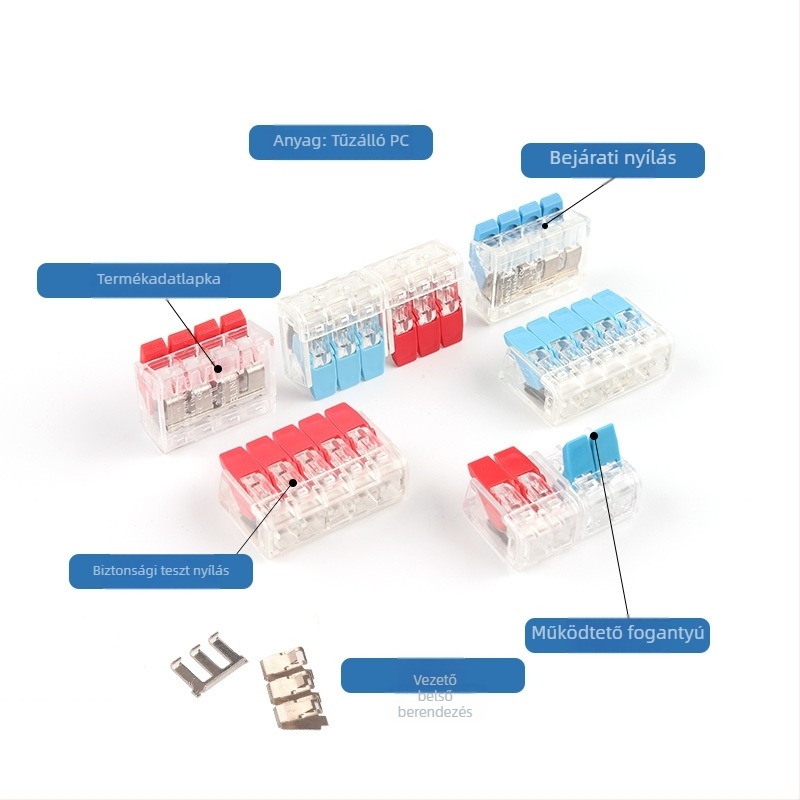 DIY YOU Series 41 gyorscsatlakozós terminálblokkok, 75/76/90 darabos készlet elektromos vezetékekhez