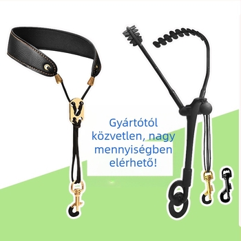 Szaxofon nyakpánt – fém, S-02 modell, masszív kivitel, felnőttek és gyerekek számára, vállpánt