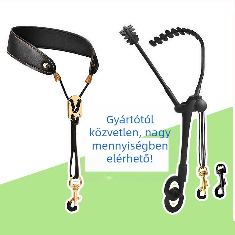 Szaxofon nyakpánt – fém, S-02 modell, masszív kivitel, felnőttek és gyerekek számára, vállpánt