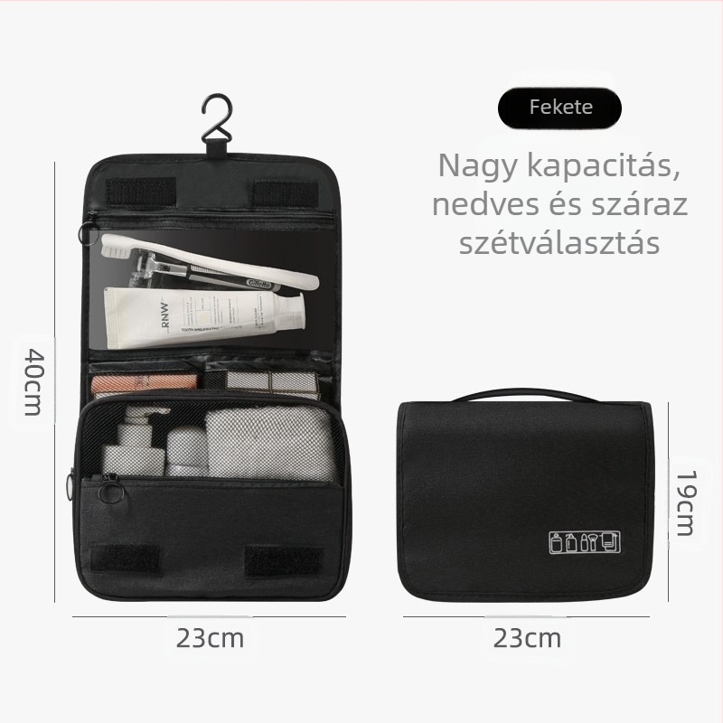 Akasztós toalett neszeszer, utazási kozmetikai táska, nagy kapacitás