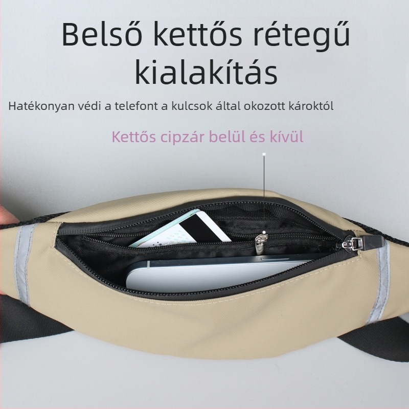 Kültéri futáshoz készült derékpántos sporttáska, légáteresztő, ultrakönnyű, antibakteriális, terheléscsökkentő membránanyag, unisex