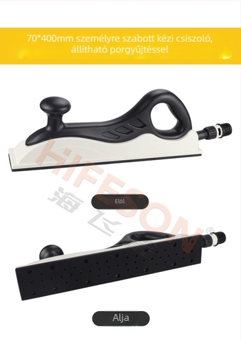 Kézi csiszolódeszka állítható téglalap alakú csiszolóval, csiszoláshoz, polírozáshoz és száraz csiszoláshoz, porelszívó rendszerrel.