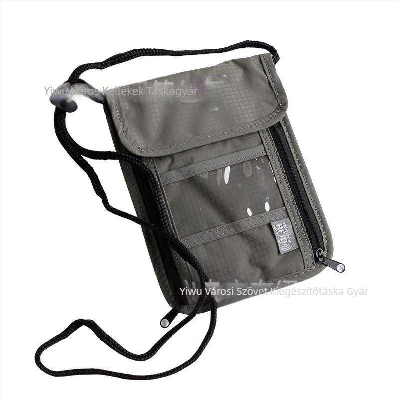 Vízálló útlevél tasak RFID védelemmel, utazási dokumentumok rendezője, nylonból készült messenger táska, modell 016