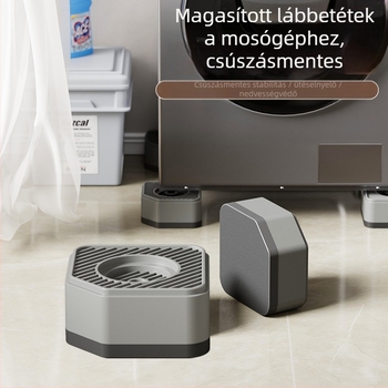Mosógép és hűtőszekrény láb alátámasztó – csúszásmentes, állítható, mozgatható, szerelés nélkül, műanyag