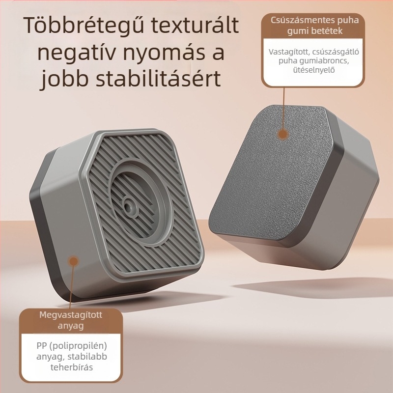 Mosógép és hűtőszekrény láb alátámasztó – csúszásmentes, állítható, mozgatható, szerelés nélkül, műanyag