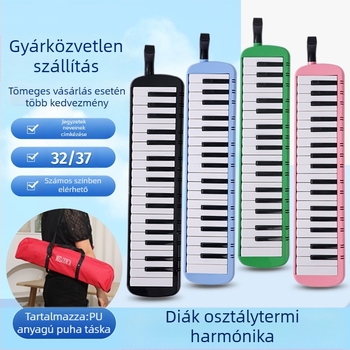 37 billentyűs hordozható zongorás harmonika, modell K37, gyerekeknek, műanyag test, 101+ demonstrációs dallam