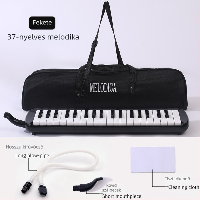 37 billentyűs hordozható zongorás harmonika, modell K37, gyerekeknek, műanyag test, 101+ demonstrációs dallam