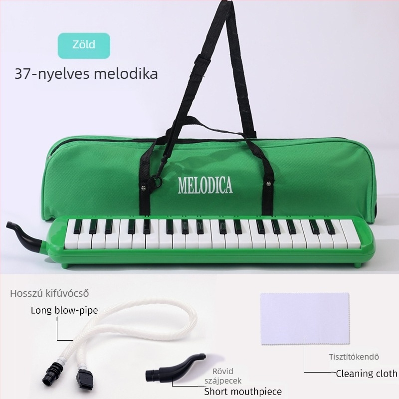37 billentyűs hordozható zongorás harmonika, modell K37, gyerekeknek, műanyag test, 101+ demonstrációs dallam