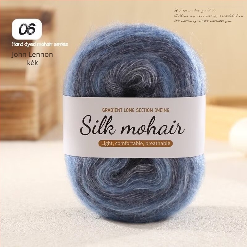 Mohair gyapjúfonal gömb, 50 g, gradientes színátmenet, kézi kötéshez pulóverek és sálak
