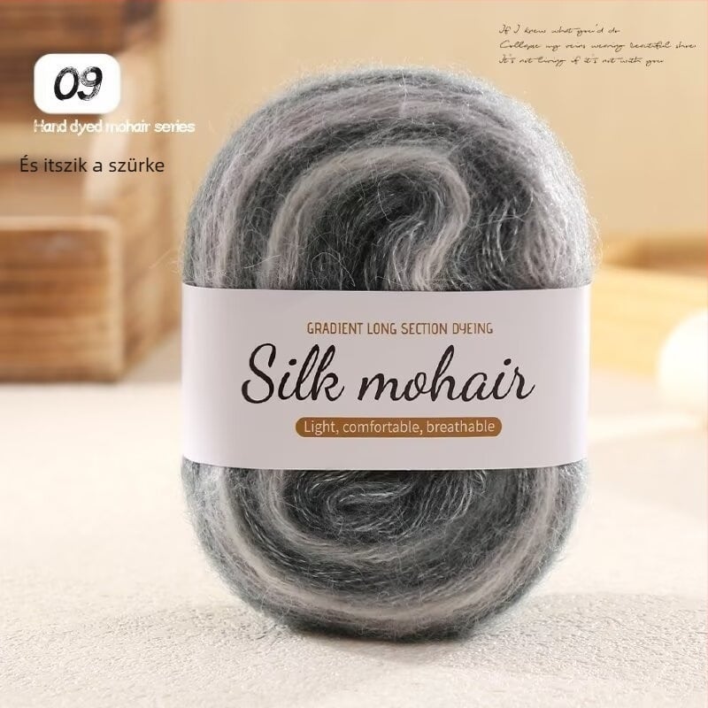 Mohair gyapjúfonal gömb, 50 g, gradientes színátmenet, kézi kötéshez pulóverek és sálak