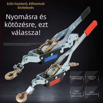 Japán stílusú kézi acélhuzalos feszítő, dupla kampóval, többfunkciós reteszelő húzó villanyszerelőknek
