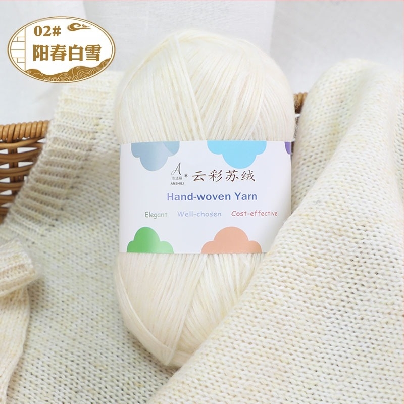 Kézzel kötött sál és pulóver fonal, gyapjú-pamut keverék, gyapjú szálak csoportos fonal, márka Comfortable