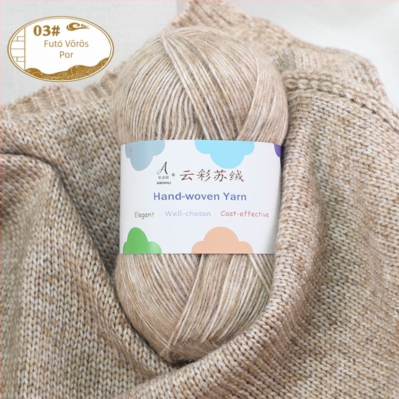 Kézzel kötött sál és pulóver fonal, gyapjú-pamut keverék, gyapjú szálak csoportos fonal, márka Comfortable