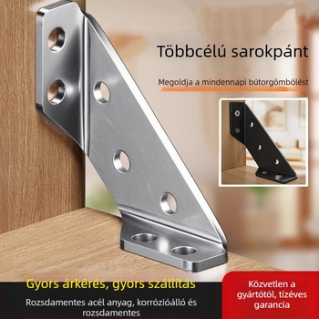 Booluo Többfunkciós saroklemez polcokhoz — rozsdamentes acél, Modell: Multi-purpose angle bracket cz, Elektroplakolás, Modern minimalista dizájn
