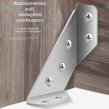 Booluo Többfunkciós saroklemez polcokhoz — rozsdamentes acél, Modell: Multi-purpose angle bracket cz, Elektroplakolás, Modern minimalista dizájn